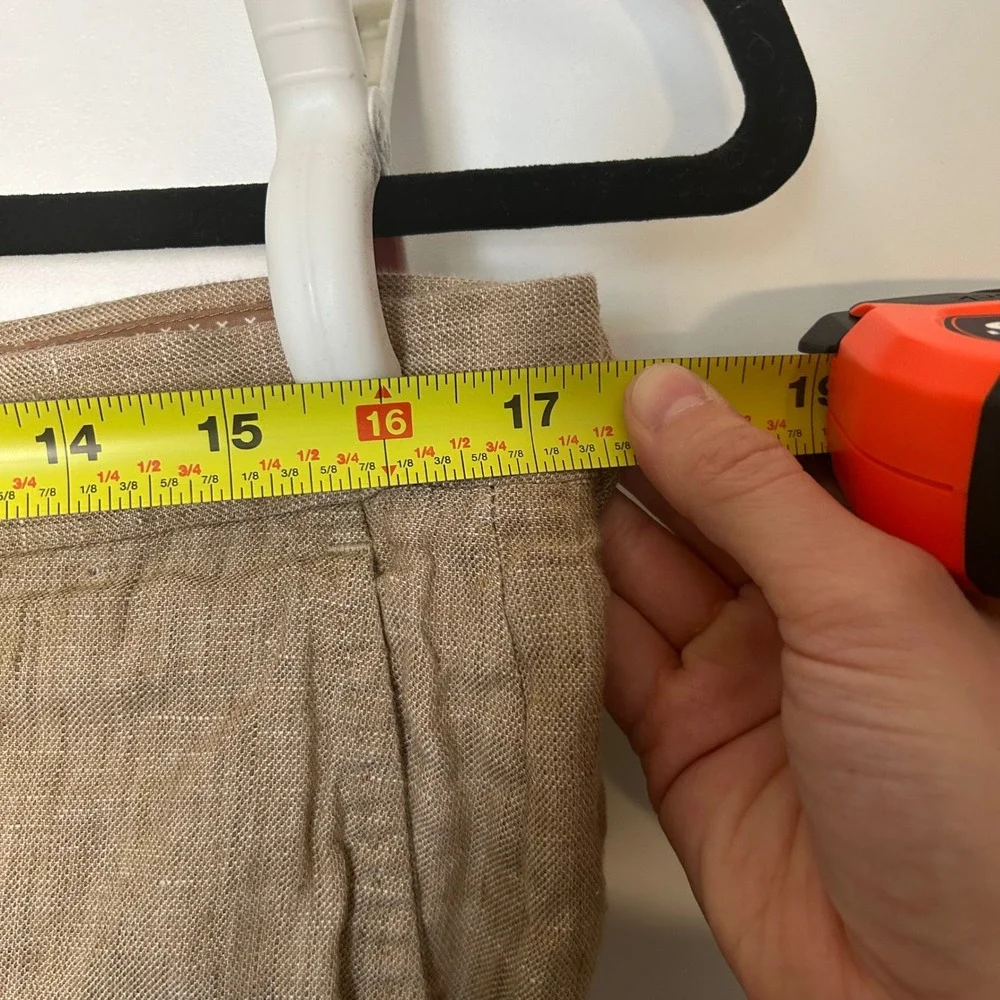 Baird Mcnut Tan Linen Murano Zac classic fit Men's 36x32 tan pants slacks preppy